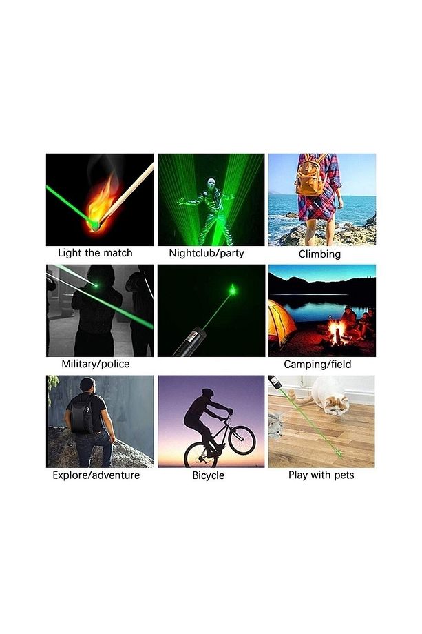 Laser Pointer Usb Şarjlı 5 Km Menzilli Yüksek Güçlü Ve Kaliteli Yeşil Lazer - 1