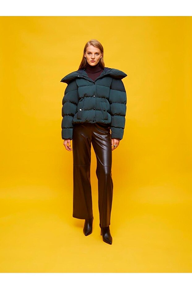 Kapüşonlu Şişme Mont - 4