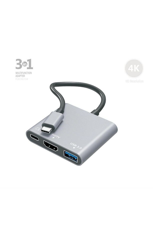 X-hub Macbook Uyumlu Usb Type-c Hdmı Port Çoklayıcı Dönüştürücü 3 In 1 Hub - 1