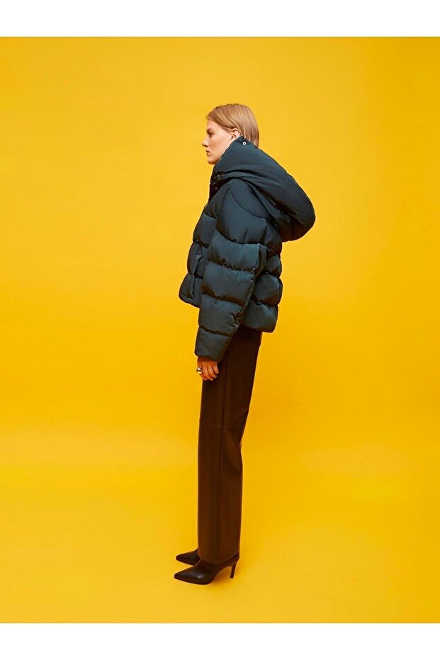 Kapüşonlu Şişme Mont - 5