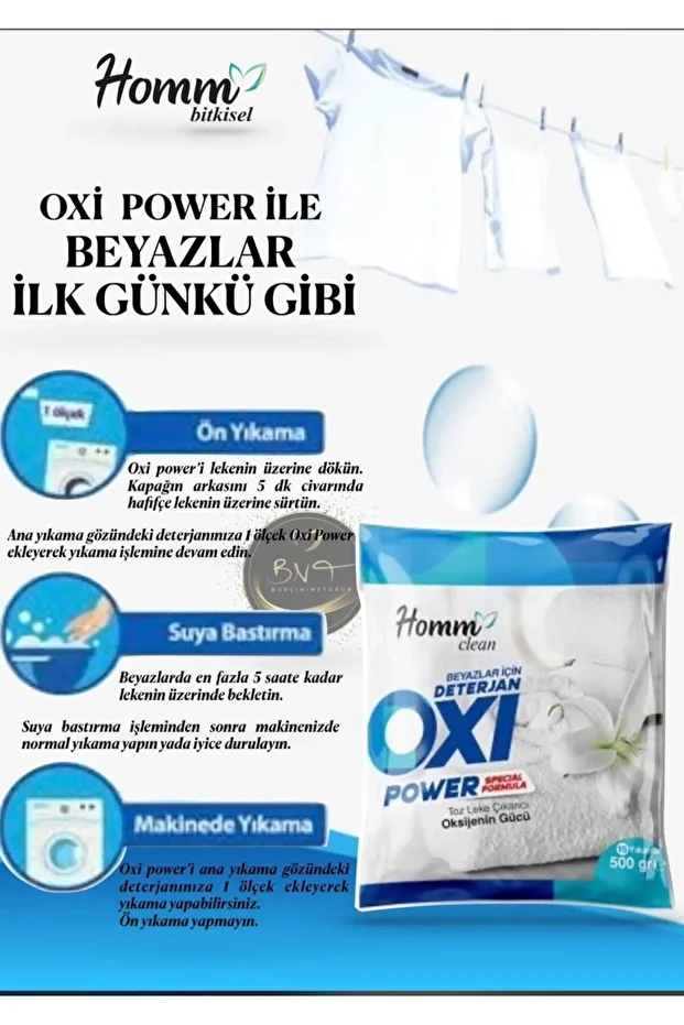 HOMM CLEAN OXI POWER BEYAZLAR İÇİN 510 ML - 1