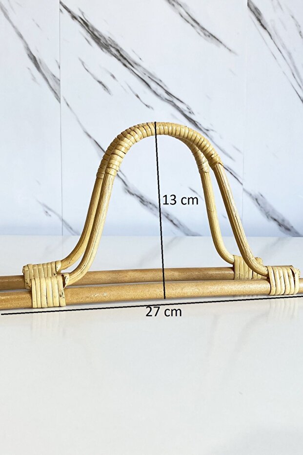 Doğal Bambu Ahşap Çanta Sapı 27cm - 2