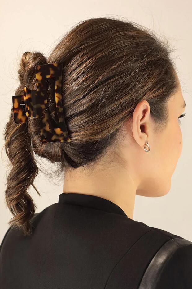 مشبك مزلاج كبير مستطيل فاخر على شكل عظمة - 8