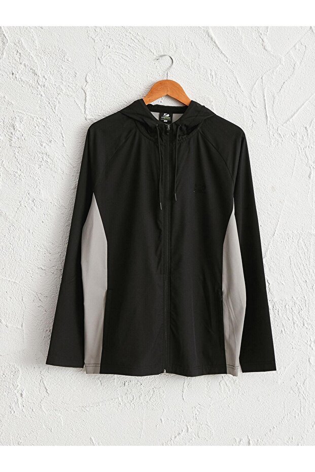 LCW Active Yeni Siyah Kapüşonlu Aktif Spor Hırka - 1