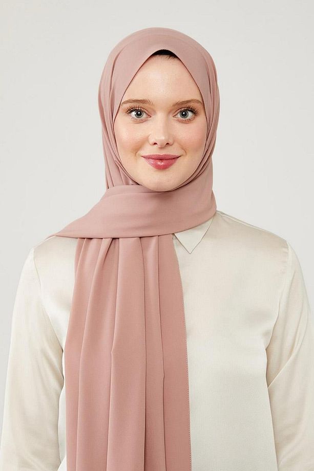 Gül Düz Desen Elegance Şal - 2