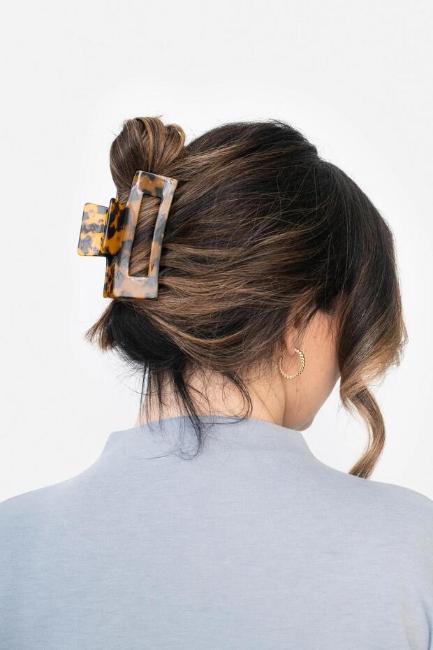 مشبك مزلاج كبير مستطيل فاخر على شكل عظمة - 5