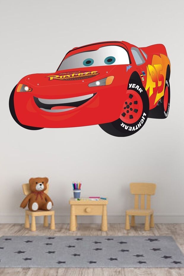 Lightning Mcqueen Kids Room Wall Sticker 80x45 Cm
