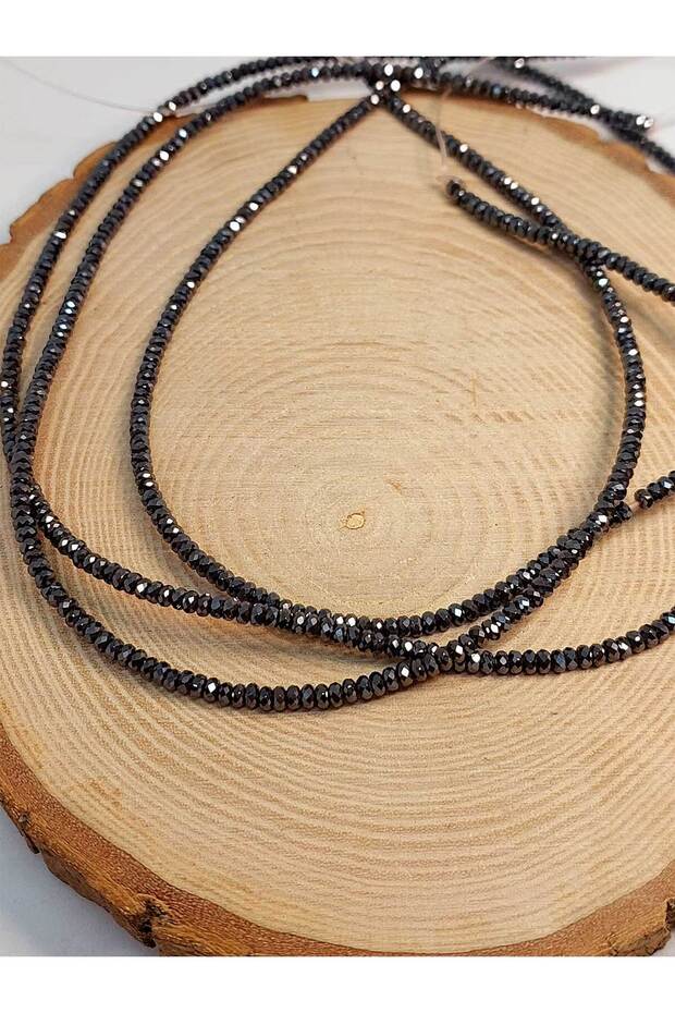 Quarter String (9cm Long!) Hematite Stone Rondela Faceted Cut Quarter Strand 3*1.5mm (41230)