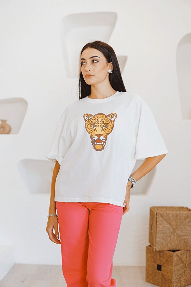 Aslan Detaylı Oversize Tshirt - 5