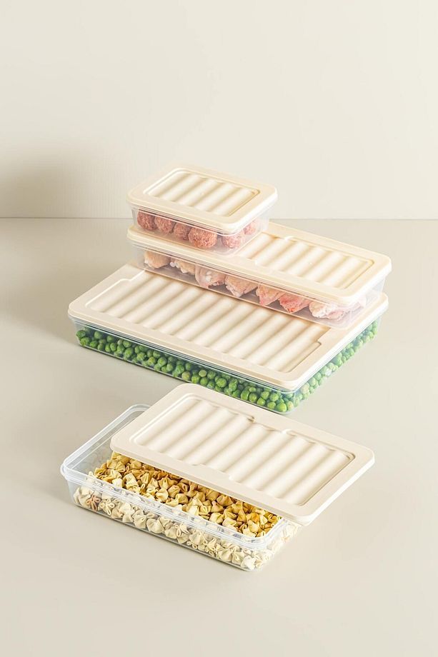 6'lı Set Freshbox Mikrodalga Ve Difrize Uygun Saklama Kabı Set 3 Krem - 5