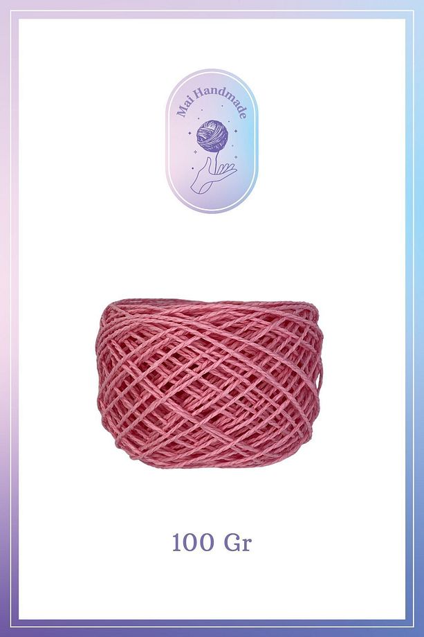 Örgü Ip Sarılmış Kağıt Ip 100 gr Pembe - 2