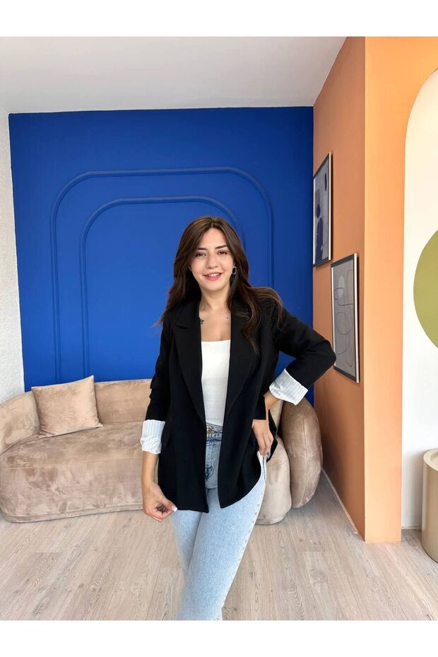 Linen Black Jacket - 1