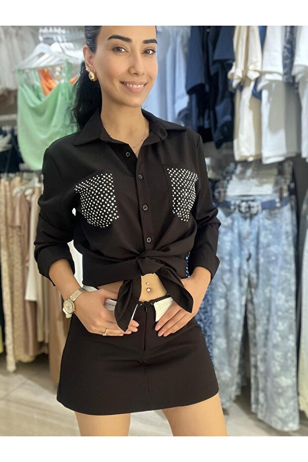 gömlek cepi taşlı - 1