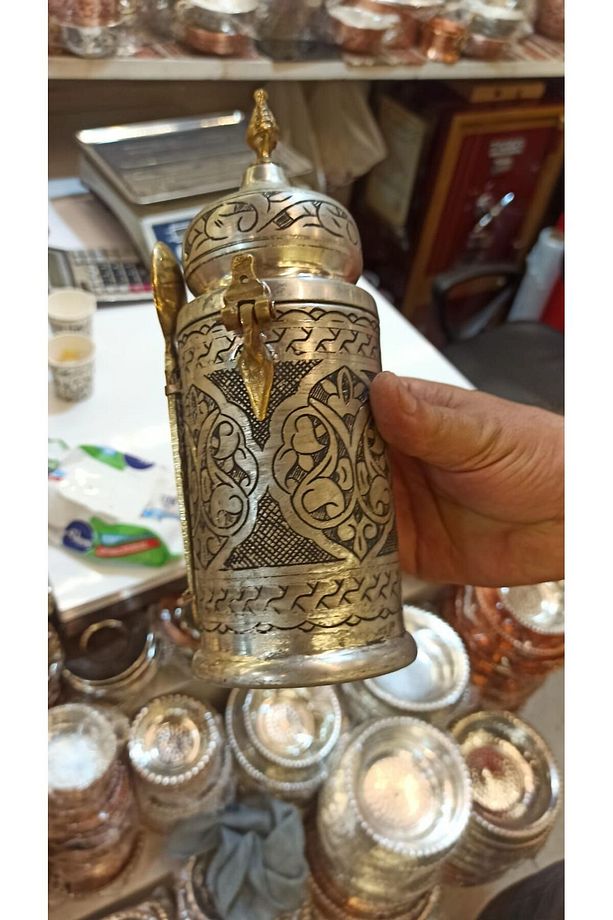 Bakır Kahve Kutusu El Oyması - 3