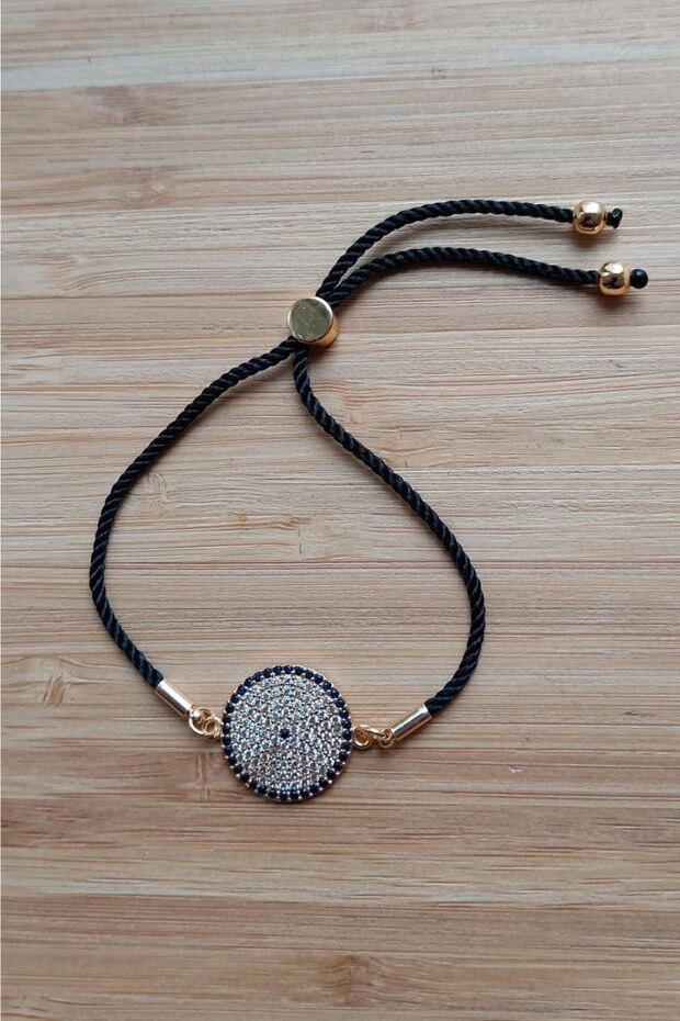 سوار سلسلة مصعد قابل للتعديل بحجر الزركون الأزرق الداكن - 2