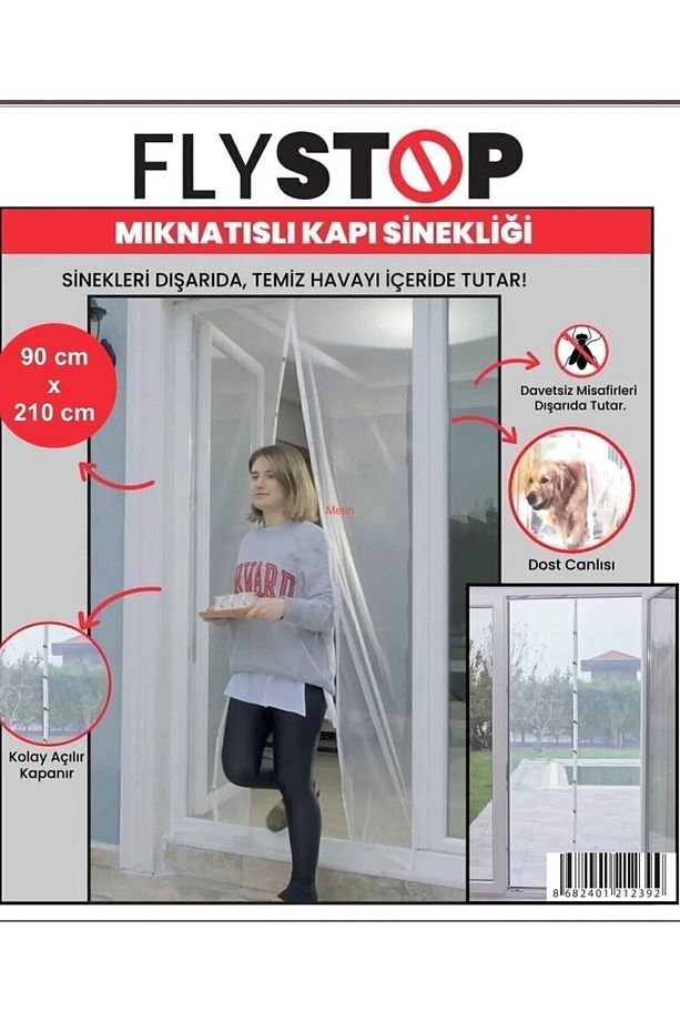 Mıknatıslı Kapı Sinekliği 90x210 Cm Cırtbantlı - 1