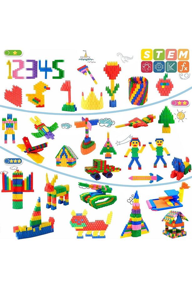 Constructo Stem Eğitici Oyuncak Yapı Oyuncağı Montessori Zeka Oyunu Yapı Taşları Seti - 5