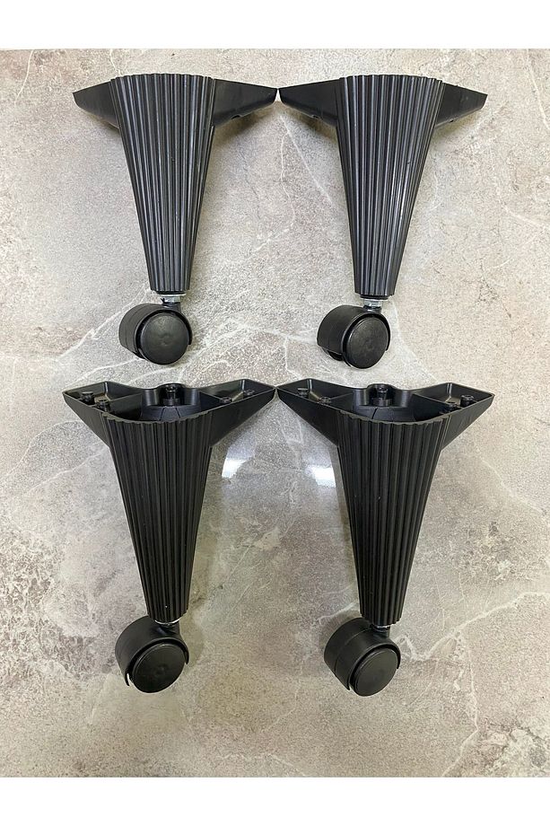 Tekerlekli Sehpa Masa Ayağı, Akıllı Sehpa Ayağı, Sihirli Sehpa Ayağı Siyah 4 Adet 360 Derece 20 Cm - 1
