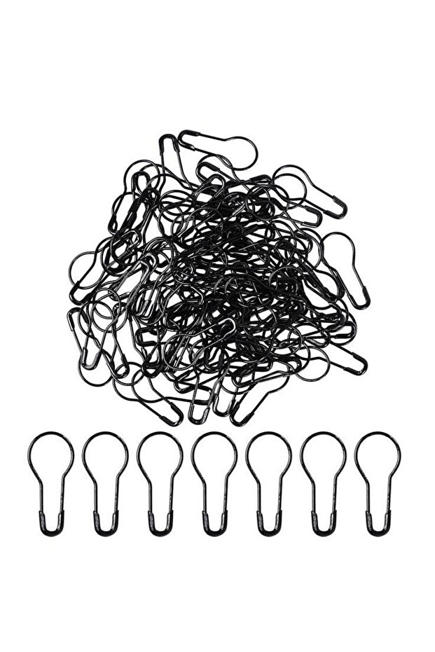 100 Pieces Black Safety Pin Bulb Pear Label Needle 2 cm Fork Needle.