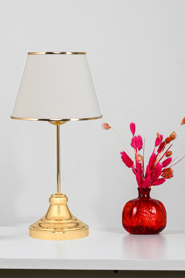Valerie Gold Metal Lampshade Cream