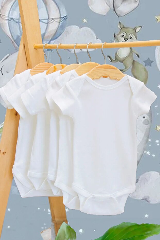 Short Sleeve Cotton Baby Bodysuit 5 Pack