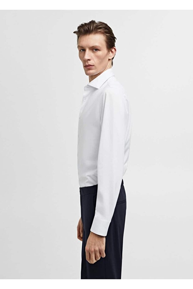 Slim fit pamuklu gömlek - 8