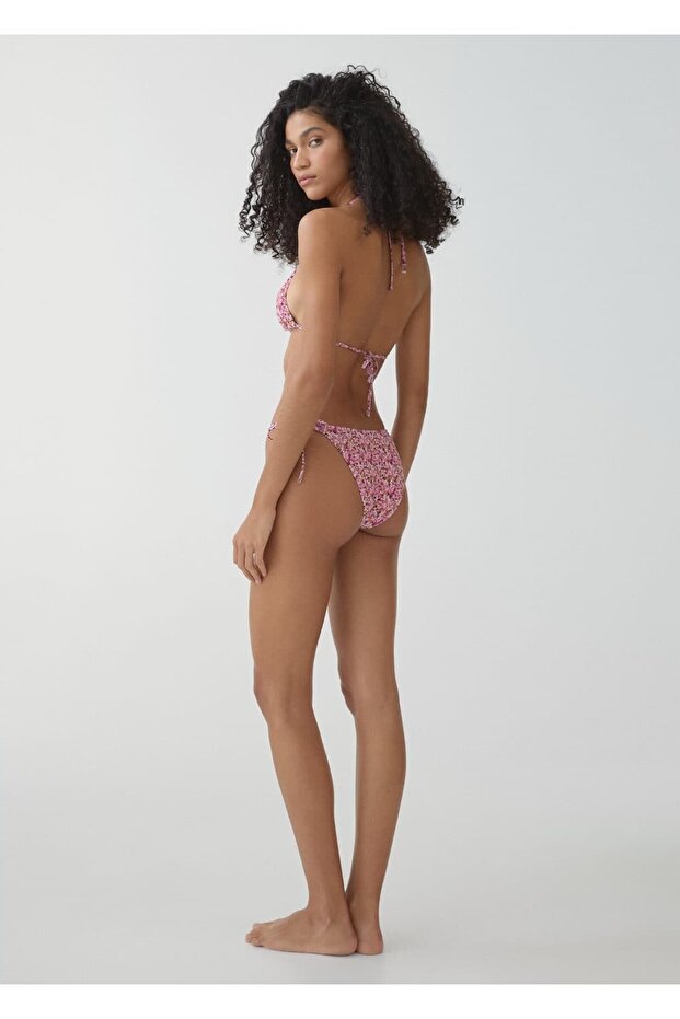 Çiçekli üçgen bikini üstü - 4
