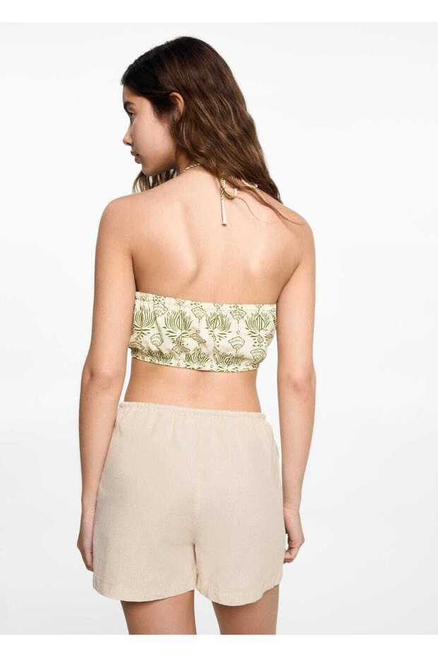 Patterned Cropped Blouse - 4