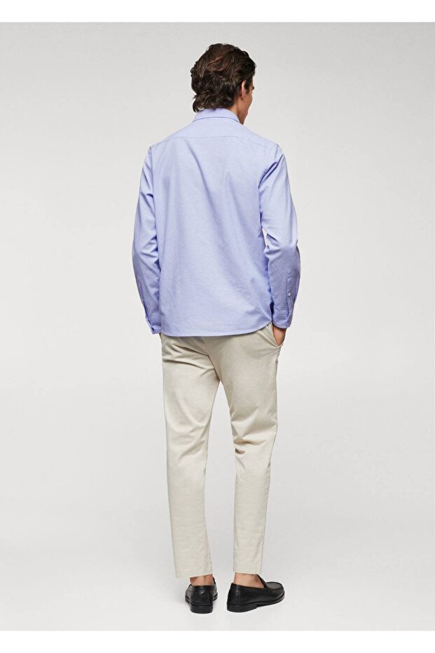 Regular Fit Pamuklu Oxford Gömlek - 4