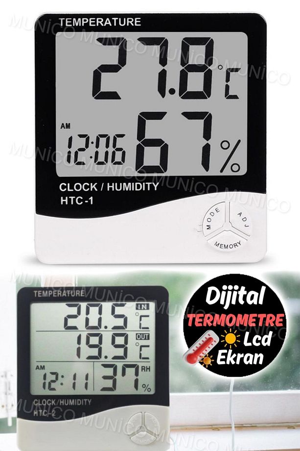 LCD Ekranlı Dijital Termometre ve Nem Ölçer - Ev ve İşyeri İçin İç Mekan Sıcaklık Monitörü - 3