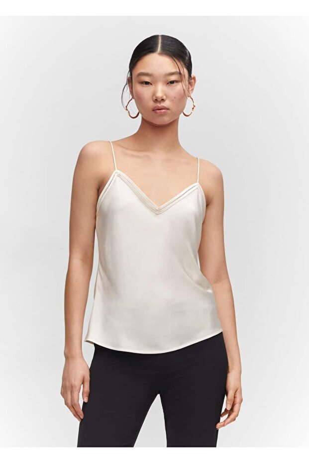 Saten dantel bluz - 1