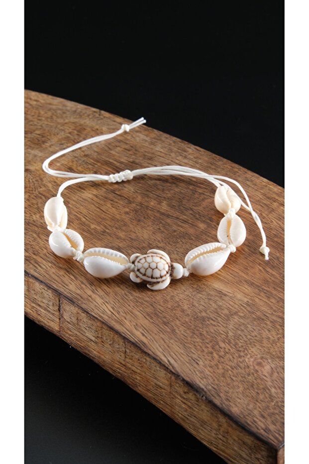 Adjustable Elevator and Turtle Seashell Anklet Bracelet - Suitable for All Wrists - 2