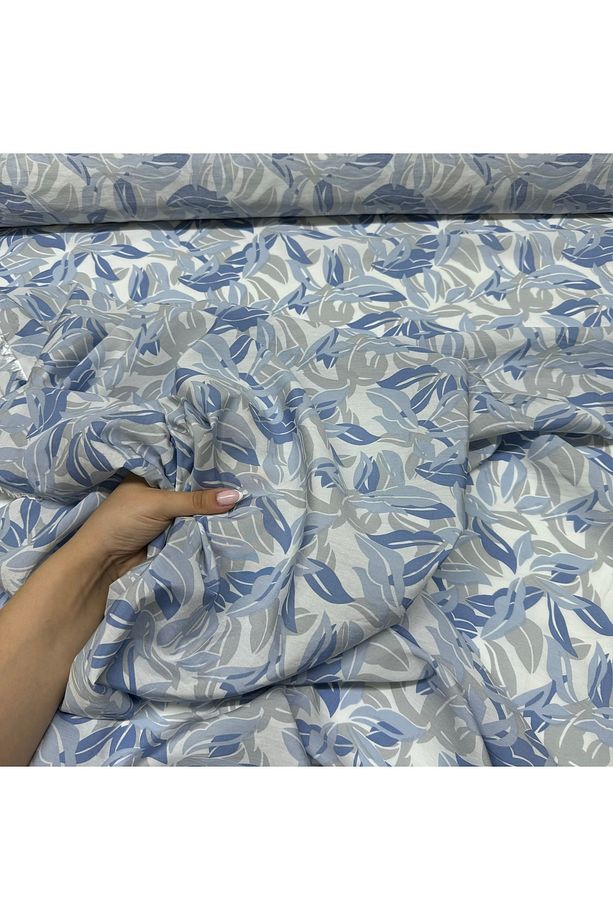Ayrobin Kumaş Modal Çift En Yaprak Desenli Emprime - 1