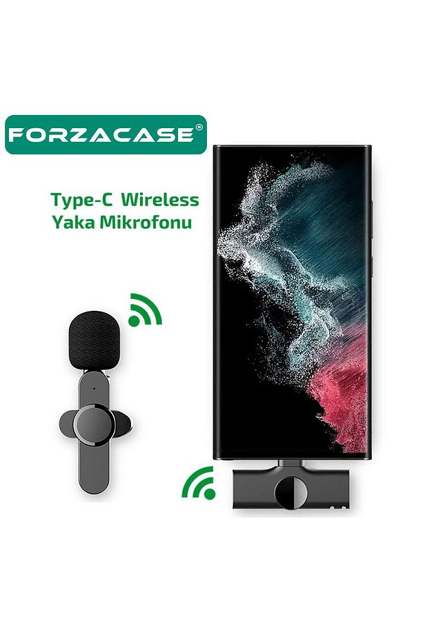 Type-C Profesyonel Wireless Kablosuz Yaka Mikrofonu Lavalier - FC100 - 2