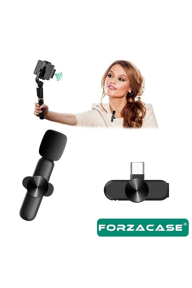 Type-C Profesyonel Wireless Kablosuz Yaka Mikrofonu Lavalier - FC100 - 6