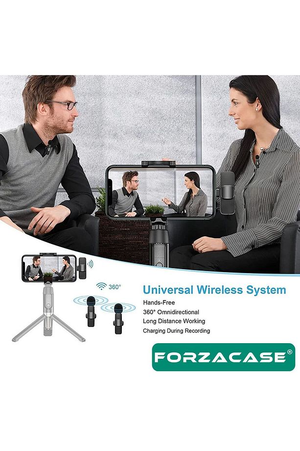 Type-C Profesyonel Wireless Kablosuz Yaka Mikrofonu Lavalier - FC100 - 3