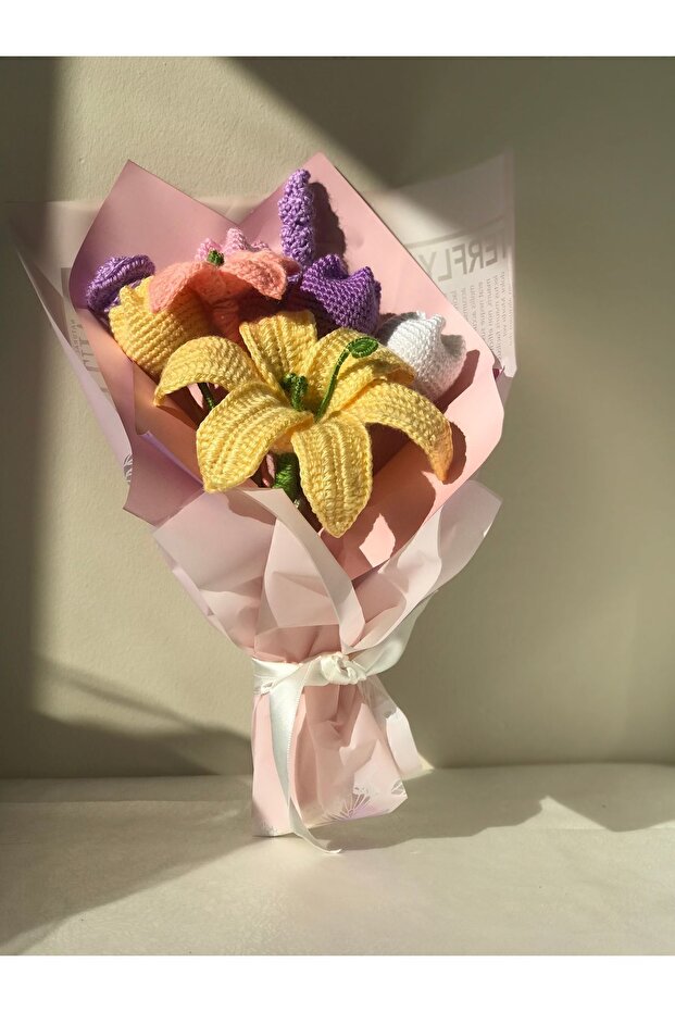 Örgü çiçek buketi - 1