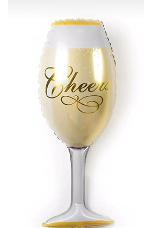 Gold Goblet Shaped Cheers Written Foil Balloon
