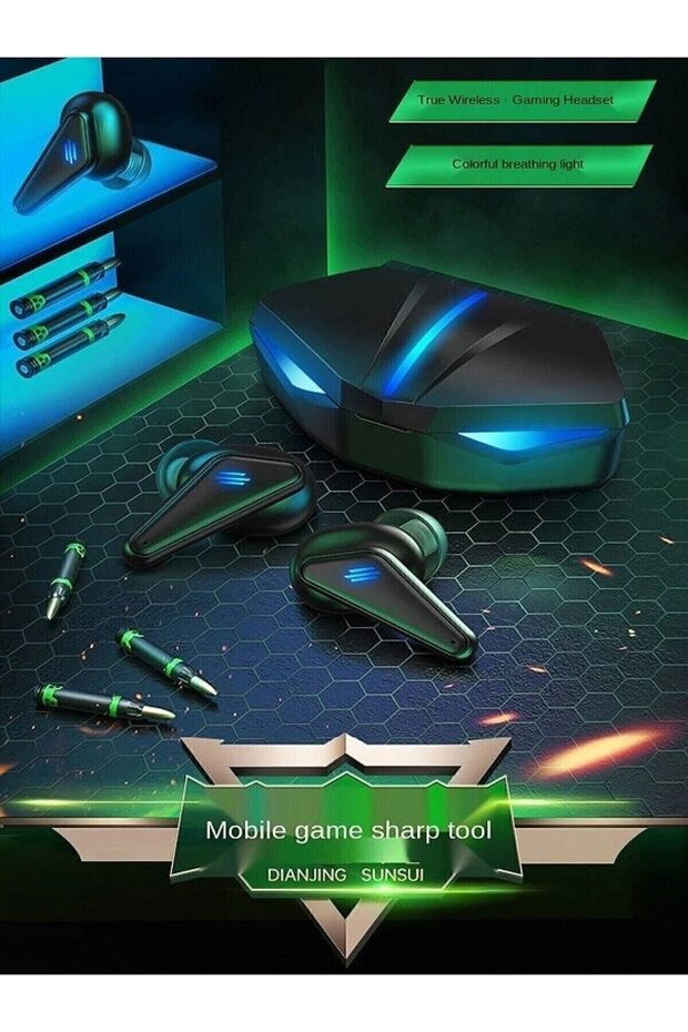 K55 Bluetooth Kulaklık Rgb Işıklı Dokunmatik Mikrofonlu Gaming Oyuncu Kulaklık - 5