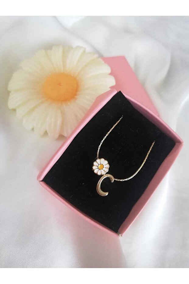 Women's Gold Mini Letter C Necklace, Initial Necklace