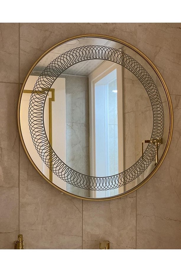 80*80 Varak Lake Boya Sensörlü Ayna Ledli Duvar Aynası Led Işıklı Ayna Yuvarlak Ledli Banyo Aynası - 2