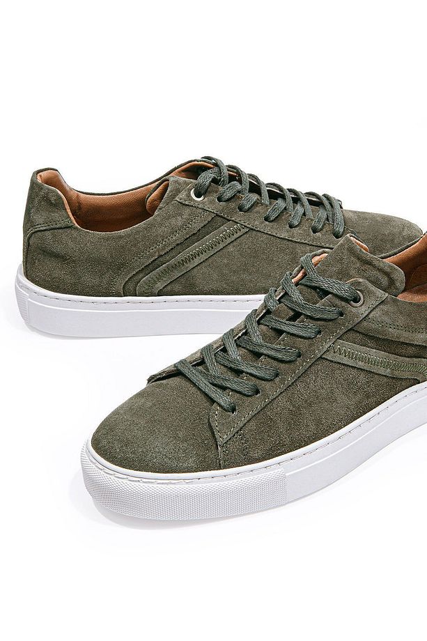 Ranger Haki Bağcıklı Süet Erkek Sneaker Ayakkabı - 5