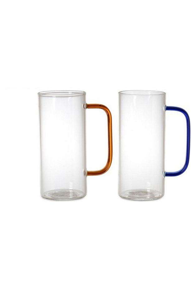 Yeşil Renk Yuvarlak Cam Neskafe, Latte, Kahve Bardak Kulplu Kupa Çeyiz Listesi 400 ml 6 Adet - 8