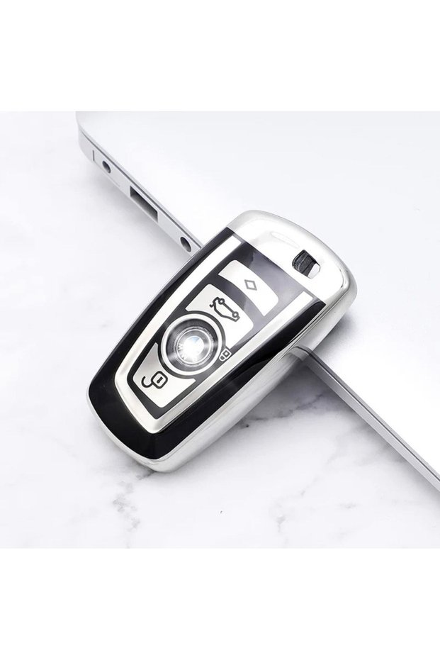 Bmw F10 F20 F30 F32 F22 X5 X3 X1 Key Case Shiny Silver Color