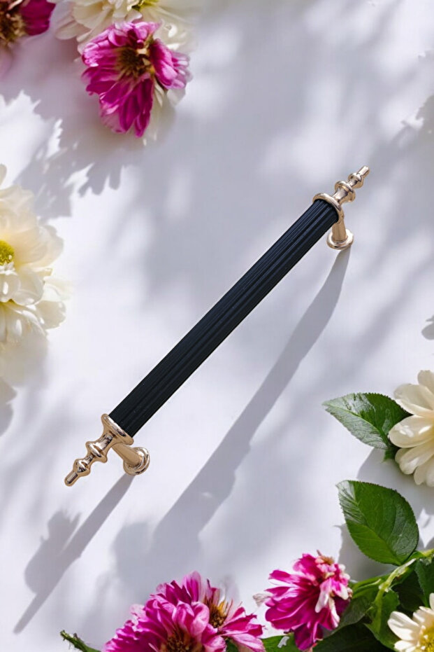 Peak Metal Black Gold 128 mm (12.8 cm) Kitchen, Cabinet, Drawer Handle