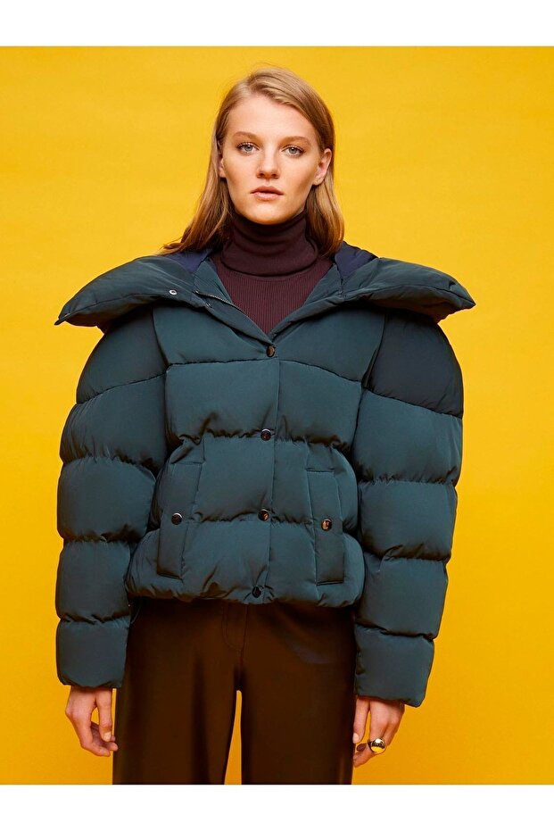 Kapüşonlu Şişme Mont - 1