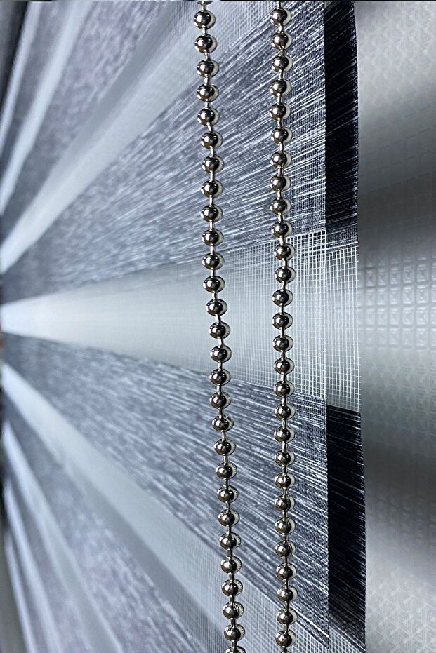 Ithal Bambu Antrasit Bambu Stor Zebra Perde Etek Dilimsiz - 4