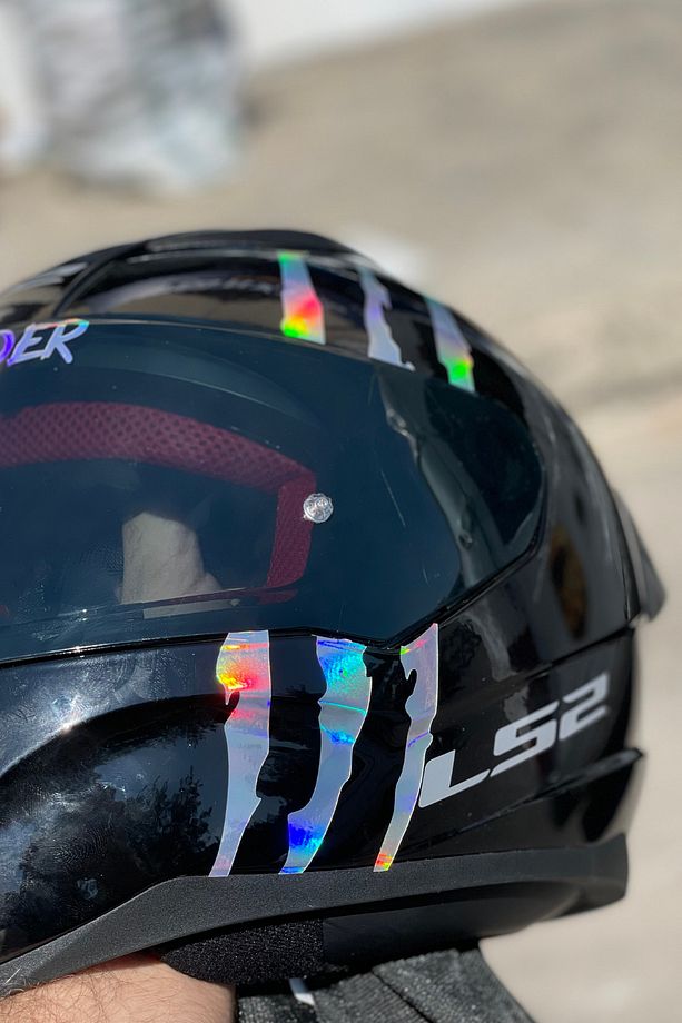 Kask için Dekoratif Hologramlı Pençe İzi Sticker Etiket 20CMx6CM (1 Adet) - 7
