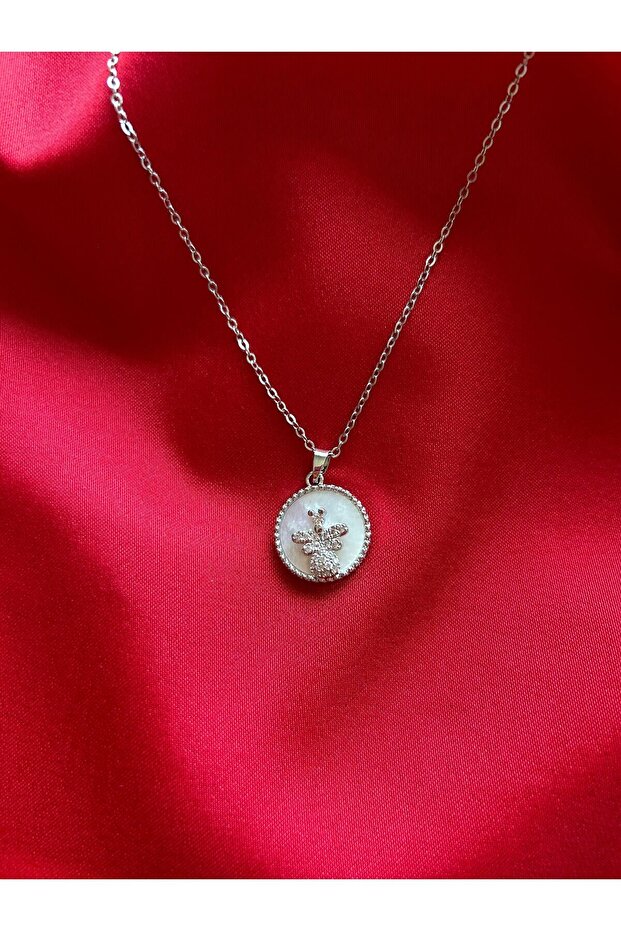 Arı Figürlü Çelik Kolye - 3