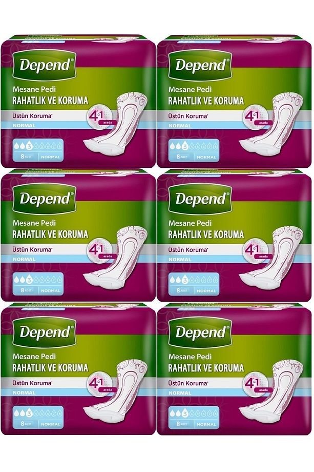 STD Depend Mesane Pedi Normal Rahatlık ve Koruma 48 Adet (6PK*8) ( TEKLİDİR ) - 1